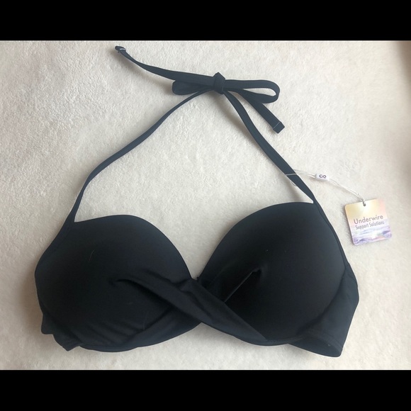 NWT-Black Bikini Top - Picture 2 of 3